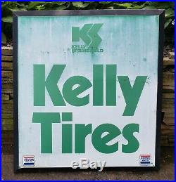 Vintage Kelly Tires Advertising Sign Gas Oil Garage