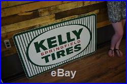 Vintage Kelly Tires Metal Steel Sign 1965 Gas Station Service Garage Advertising