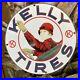 Vintage-Kelly-Tires-Porcelain-Metal-Sign-Oil-Gas-Service-Station-Garage-USA-Lady-01-pn