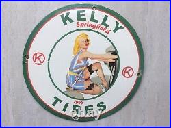 Vintage Kelly Tires Porcelain Sign 12 Gas & Oil Gas Station Sign