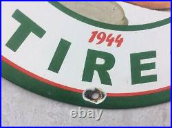 Vintage Kelly Tires Porcelain Sign 12 Gas & Oil Gas Station Sign
