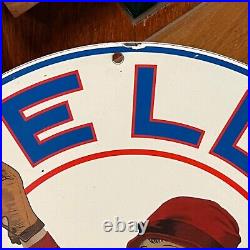 Vintage Kelly Tires Porcelain Sign Gas Oil Service Station Auto Parts Pump Plate