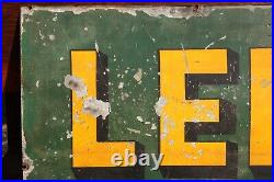 Vintage LEE Tire Heavy Metal Sign Painted Original Advertising service gas oil