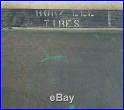 Vintage LEE Tires of Conshohocken Sign with Wood Frame Smile at Miles RARE