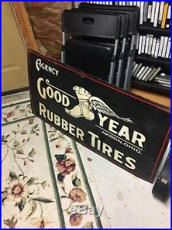 Vintage Large Goodyear Rubber Tires Agency Metal Sign 48x24