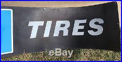 Vintage Large Goodyear Tire Dealer Display One Sided Metal Sign Tires 8 Ft Long