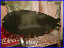 Vintage Large Goodyear Tires Porcelain Sign Sales Service Gas Oil Blimp Aviation