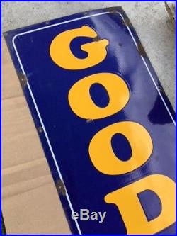Vintage Large Tall GoodYear Good Year Tires Porcelain Sign 94 tall & 22 wide