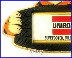 Vintage Large Uniroyal Tires Tiger Paws Dealership Advertising Sign 2 Sided