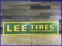 Vintage Lee Tires Green And Yellow 6ft Sign