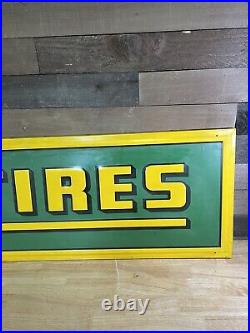 Vintage Lee Tires Green And Yellow 6ft Sign
