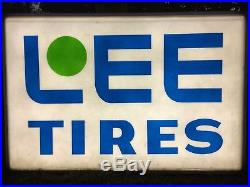 Vintage Lee Tires Lighted Sign Huge