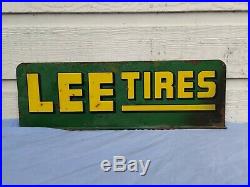 Vintage Lee Tires Sign double sided Tire rack sign 24 x 7.5