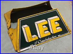 Vintage Lee Tires Tire Stand Display Metal Sign Great Condition