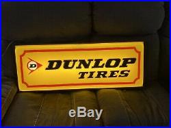 Vintage Lighted Dunlop Tires Tire Sign Light up Gas Station Oil Pump Dealer