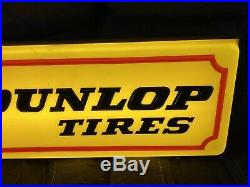 Vintage Lighted Dunlop Tires Tire Sign Light up Gas Station Oil Pump Dealer