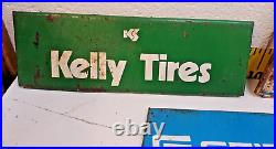Vintage Lot of 13 Advertisement Tire Signs Kelly, Miller, Diamond, Goodyear(SR)