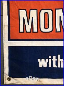 Vintage MOBIL Gas & Oil CREDIT CARD Advertising Canvas Banner Sign Tire Graphic