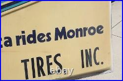 Vintage MONROE Shocks Tire Sign 6ft Advertising Gas Station plastic sign large