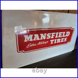 Vintage Mansfield Extra Milage Tires Gas Station Metal Display Sign