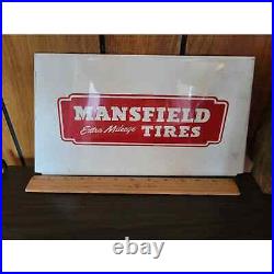 Vintage Mansfield Extra Milage Tires Gas Station Metal Display Sign
