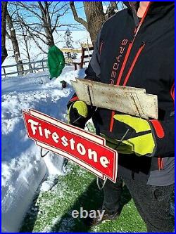 Vintage Metal Bowtie Firestone Tire Rack Service Station Display Sign Gasoline