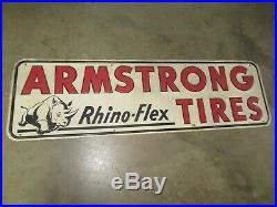 Vintage Metal Early Armstrong Rino Flex Tires Sign