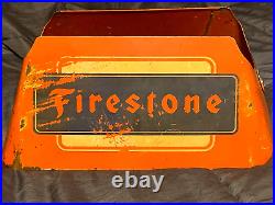 Vintage Metal Early Firestone Tire Rack Service Station Display Sign Gasoline