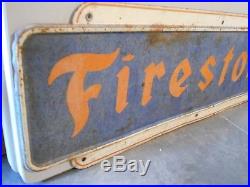 Vintage Metal Firestone Sign 24 X 72