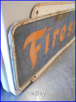 Vintage Metal Firestone Sign 24 X 72