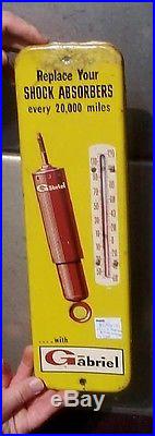 Vintage Metal Gabriel Shock Absorbers Thermometer Sign Oil Gas Tire Man Cave