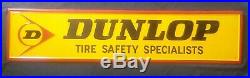 Vintage Metal Store Display Sign Advertising Dunlop Tire Safety Specialists