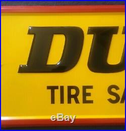 Vintage Metal Store Display Sign Advertising Dunlop Tire Safety Specialists