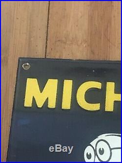 Vintage Michelin Man Motorcycle Tires Porcelain Sign Gas Oil Motorcycle Sales