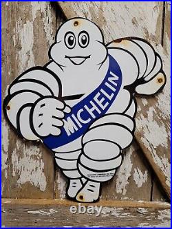 Vintage Michelin Man Sign 16 Tire Automobile Car Part Supply Old Porcelain Sign