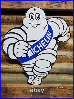 Vintage Michelin Man Sign 16 Tire Automobile Car Part Supply Old Porcelain Sign