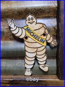 Vintage Michelin Man Sign Old Cast Iron 8 Automotive Vehicle Car Parts Tires