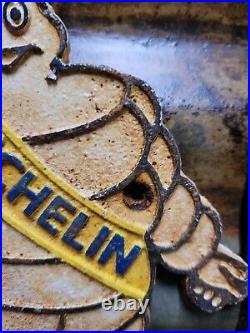 Vintage Michelin Man Sign Old Cast Iron 8 Automotive Vehicle Car Parts Tires