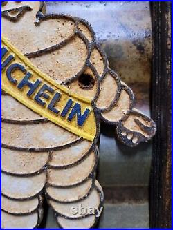 Vintage Michelin Man Sign Old Cast Iron 8 Automotive Vehicle Car Parts Tires