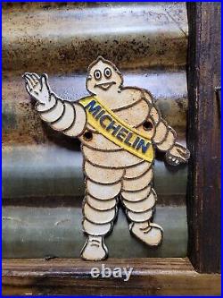 Vintage Michelin Man Sign Old Cast Iron 8 Automotive Vehicle Car Parts Tires