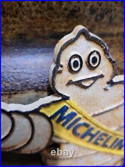 Vintage Michelin Man Sign Old Cast Iron 8 Automotive Vehicle Car Parts Tires