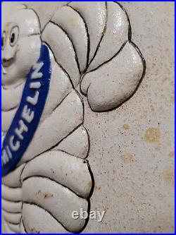 Vintage Michelin Man Sign Old Cast Iron Automobile Car Truck Parts Tire Company