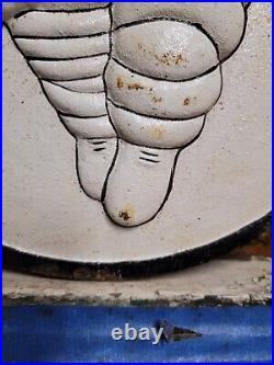 Vintage Michelin Man Sign Old Cast Iron Automobile Car Truck Parts Tire Company