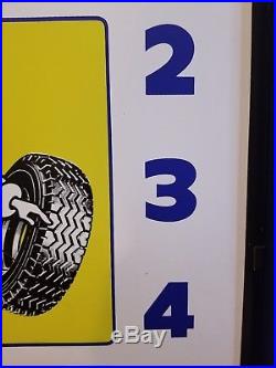 Vintage Michelin Man Tire Clock Advertising Sign 17 × 14 x 3 Works