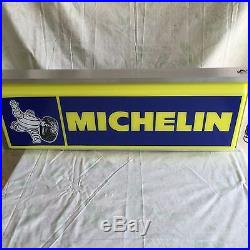 Vintage Michelin Man Tires Double Sided 36 Lighted Metal Sign Works