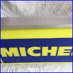 Vintage Michelin Man Tires Double Sided 36 Lighted Metal Sign Works