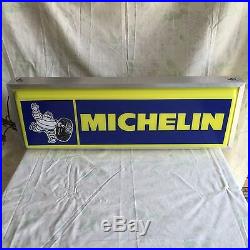 Vintage Michelin Man Tires Double Sided 36 Lighted Metal Sign Works