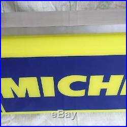 Vintage Michelin Man Tires Double Sided 36 Lighted Metal Sign Works