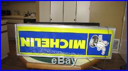 Vintage Michelin Man Tires Double Sided Lighted Sign + Vintage BF Goodrich Sign
