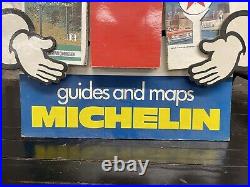 Vintage Michelin Man Tires Guide Map Easel Gas Station Advertising Display Sign